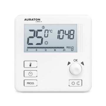 AURATON bezvadu termostats ar mitruma kontroli Libra H - temperatūra un mitrums